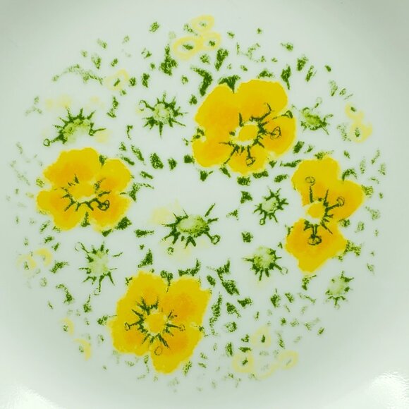 Corelle April Luncheon Salad Plates Corning Plates with Yellow Flowers and Band - Picture 3 of 5
